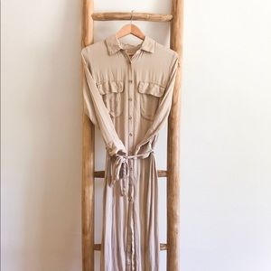 Free People Button Down Maxi Shirt Dress